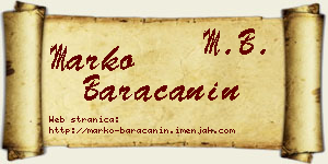 Marko Baračanin vizit kartica